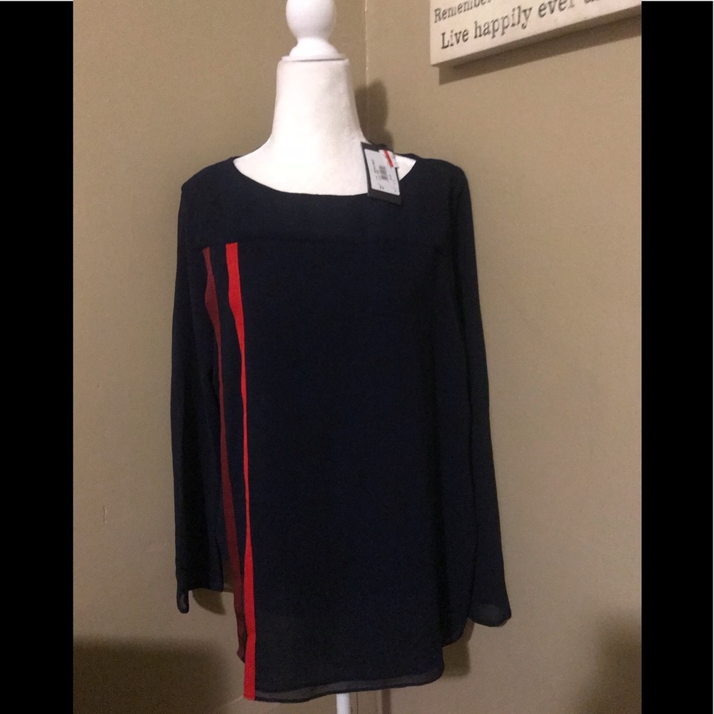 Armani exchange L sheer long sleeve blouse